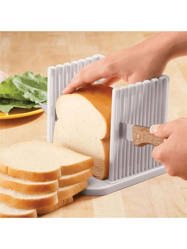1pc Adjustable Bread Slicer Guide, Plastic Bread Cutter Slicer For Homemade Bread, Foldable Kitchen Baking Tool
