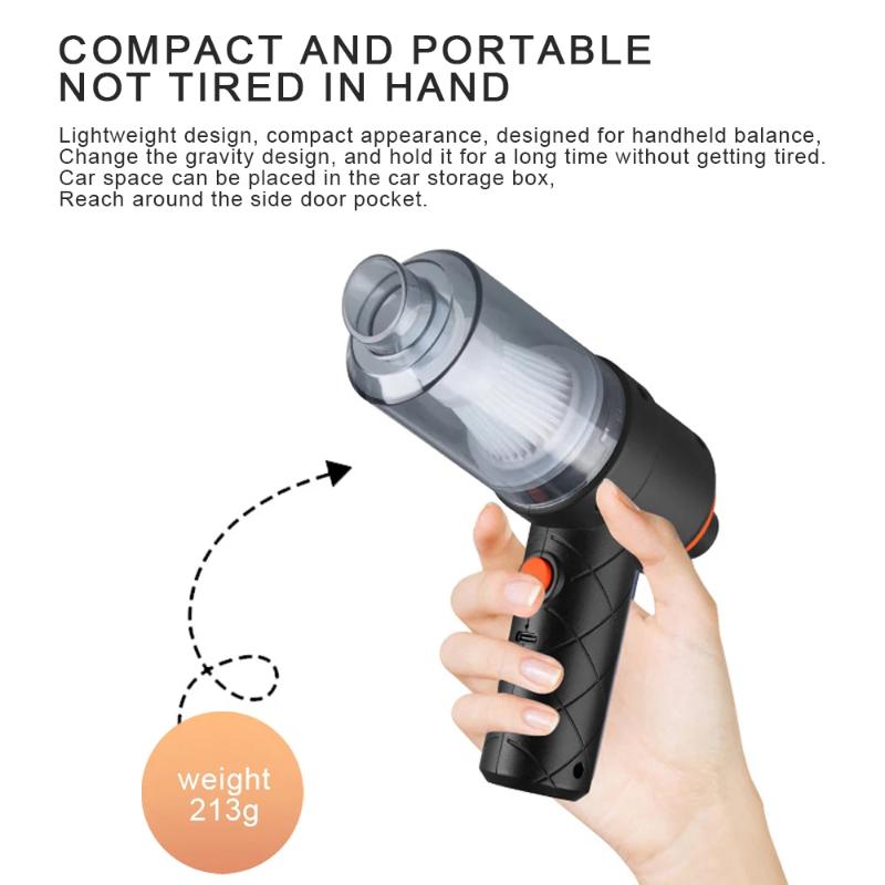 Handheld Cordless Car Vacuum Cleaner Strong Suction Long Battery Life Multiple Nozzles For Car And Home Cleaning