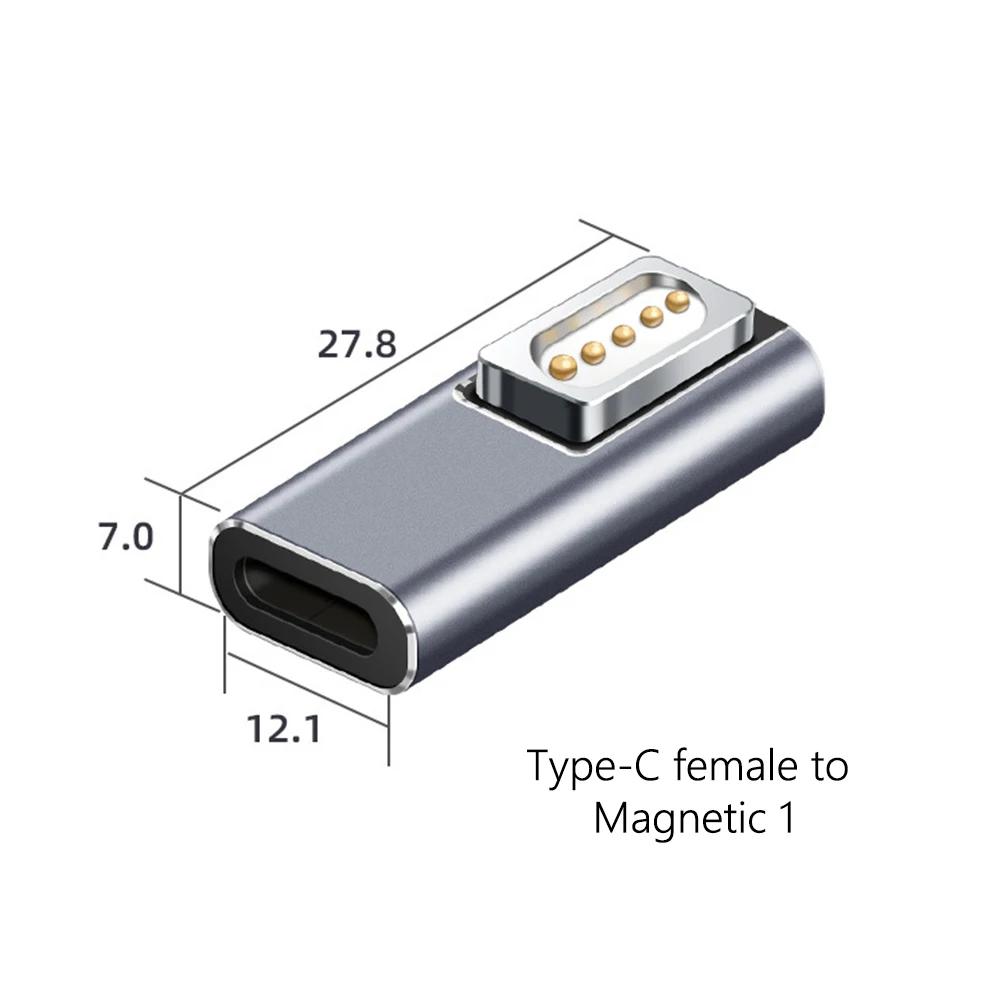 Type-C Female to Magnetic USB PD Fast Charging Adapter Connector Female to Magsafe 3 2 1 for Macbook Air/Pro Charging Adapter