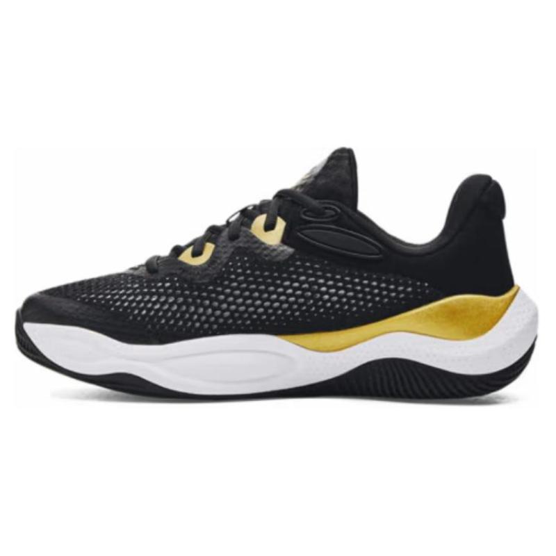 Under Armour Durable Breathable Low-Top Casual Shoes Unisex Black Gold Sneakers 3027262-001