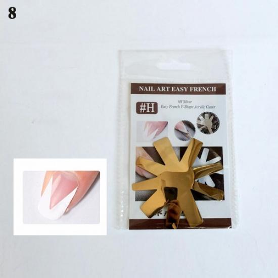 Nail Art Tool Stencil French Tip Smile Line Multi-Sizes Easy Edge Cutter Trimme^