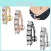 Stylish Stainless Steel Cz Inlaid Belly Button Ring Wholesale Piercing Jewelry