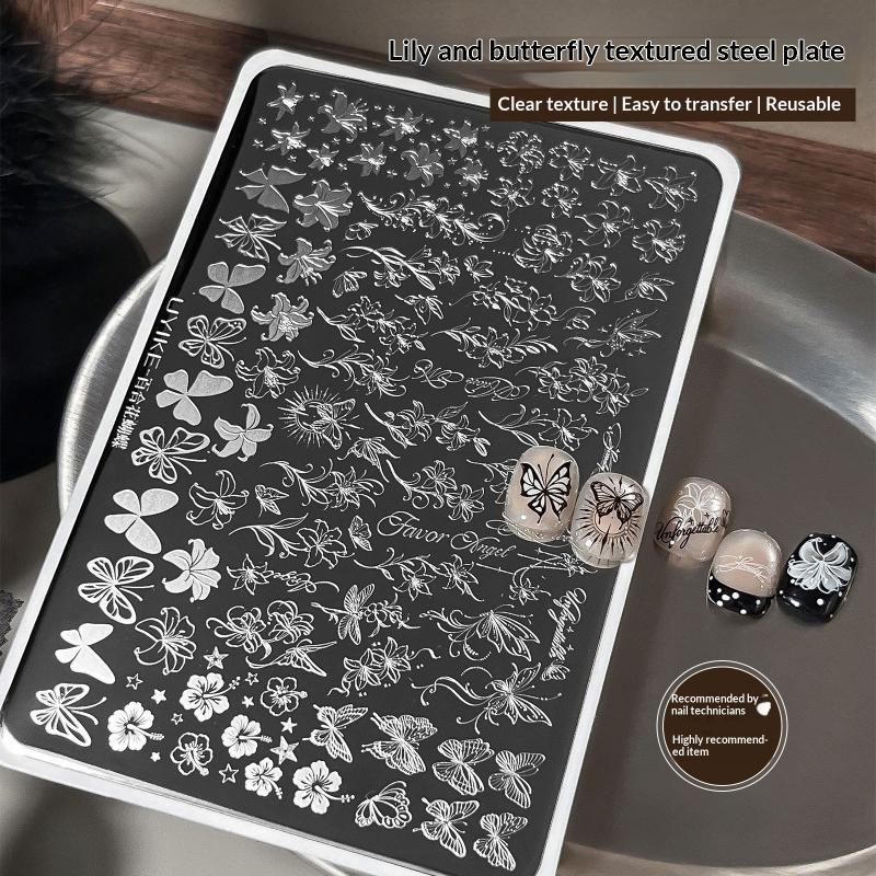 Clear Nail Art Silicone Stamp Erasable Reusable with Steel Transfer Plate Professional Manicure Tool for Beginners Artists