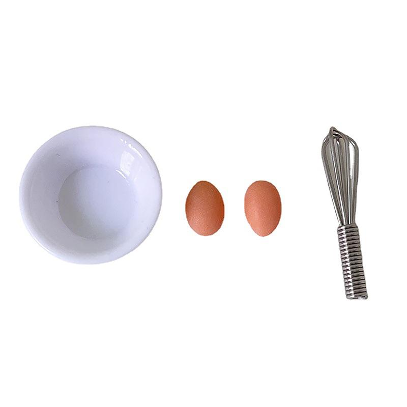 1/4/17PCS Egg With Tray Dollhouse Kitchen Toy Doll Accessories Gift Playing House Miniature Simulation Food Scene Model