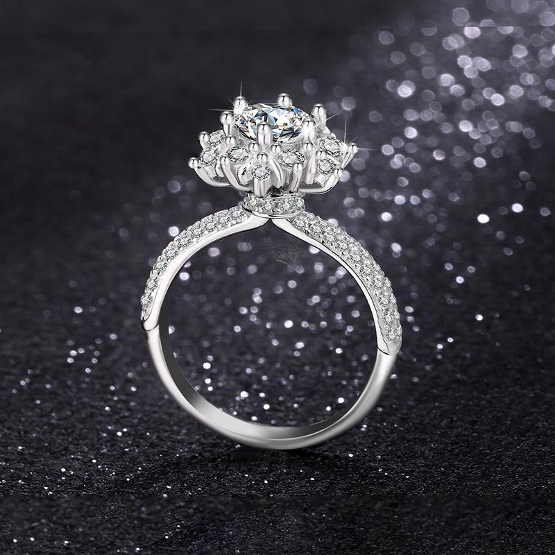 TrumiumColor VVS1 Moissanite Rings for Woman Brilliant Diamond S925 Sterling Silver Wedding Jewelry Ring with Certificate