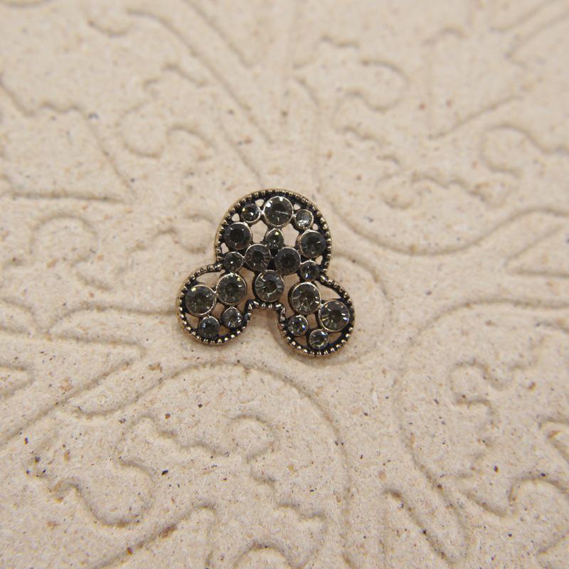 Antique Bronze Rhinestone Mickey & Butterfly Hair Clips