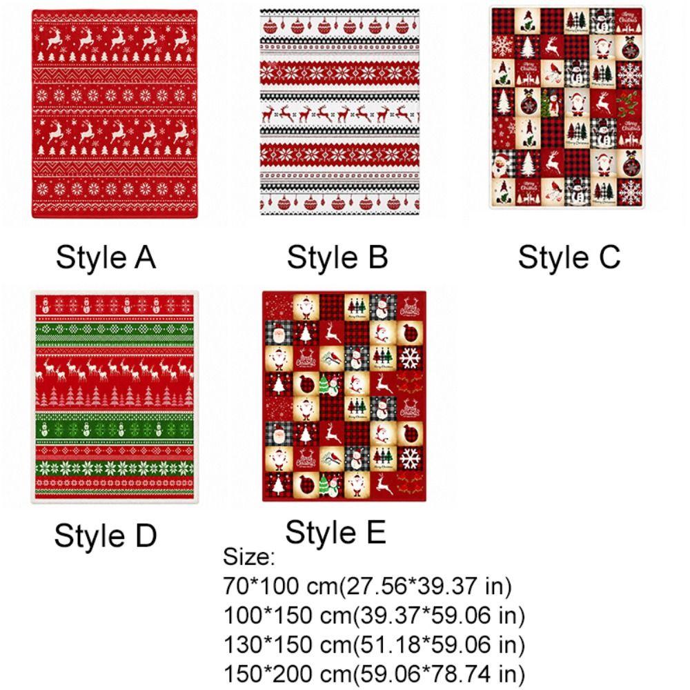 Flannel Single Throw Blanket Santa Claus Snowman Sofa Throw Portable Nap Blanket Holiday