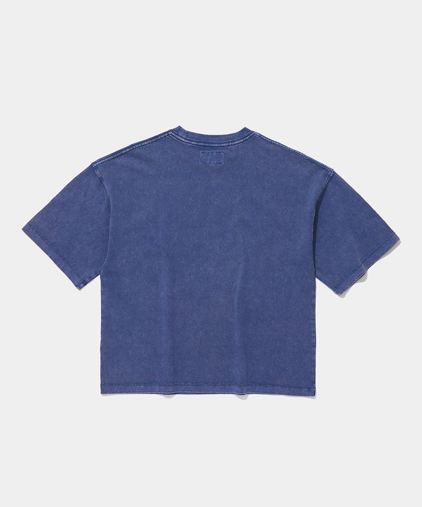 COLUMBIA UNIVERSITY Cu Burn Salt Washed Women Over-Fit S/S T-Shirts_Blue