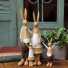 Healing Resin Rabbit Family Figurines Accessories Home Livingroom Table Sculpture Ornaments Store Office Desk Statue Decoration