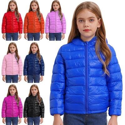 Kinder Reißverschluss Kapuzenmantel Leicht Langärmlig Winterjacke Jungen Mädchen Schuloberbekleidung