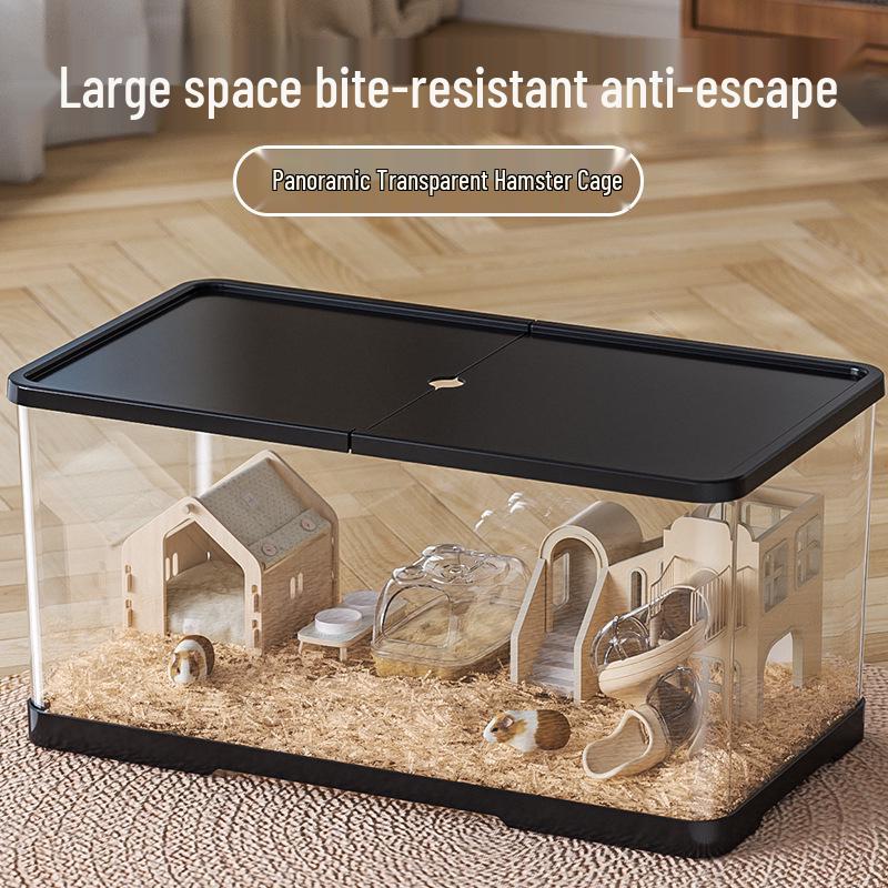 Golden Hamster Luxury Acrylic Villa - Transparent Breeding Cage with Spacious Bedroom