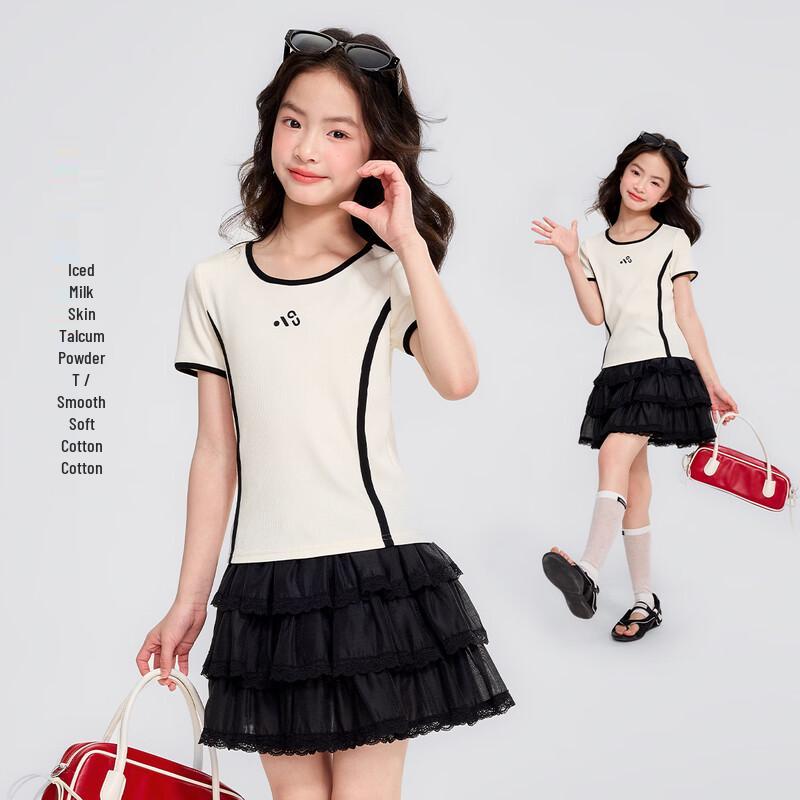 Girls Summer Letter Print Short Sleeve T-Shirt 120