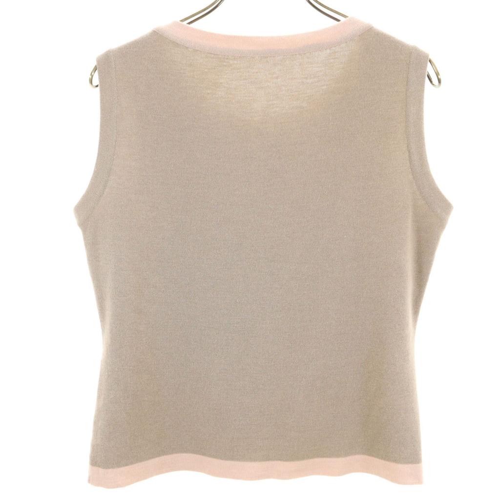 FOXEY Made In Japan Knit Vest 40 Beige Women Used