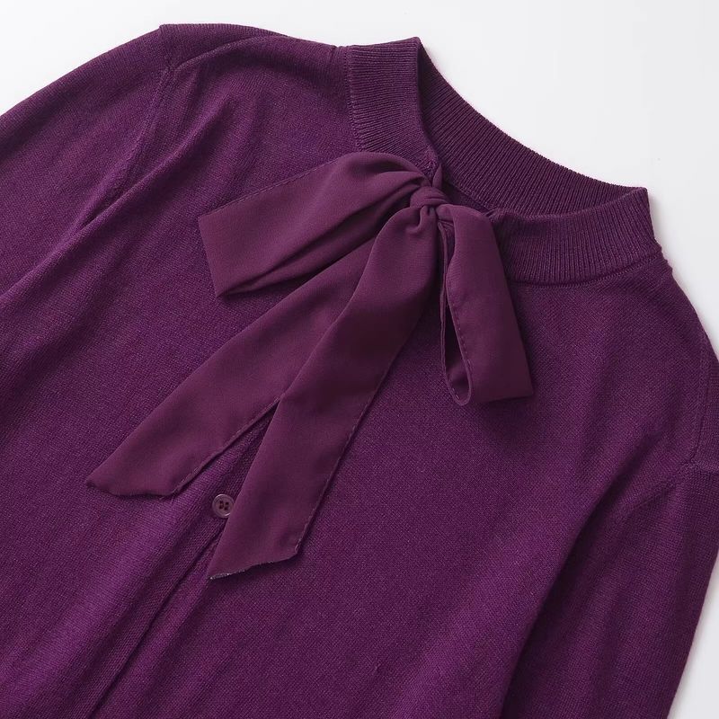Zab Autumn New Women's Clothing Fashion Style French Design Bowknot Decoration Wool and Alpaca Blended Outwear