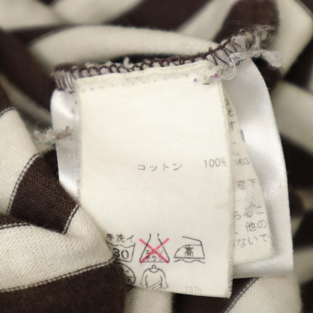 marimekko Border Pattern Long sleeve one piece 160 Brown Kid's Used