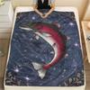 1Pc Marine life Print Flannel Blanket, High quality Comfortable for All Seasons, Home Decor, Warmth and Comfort, Perfect for Christmas Gifts