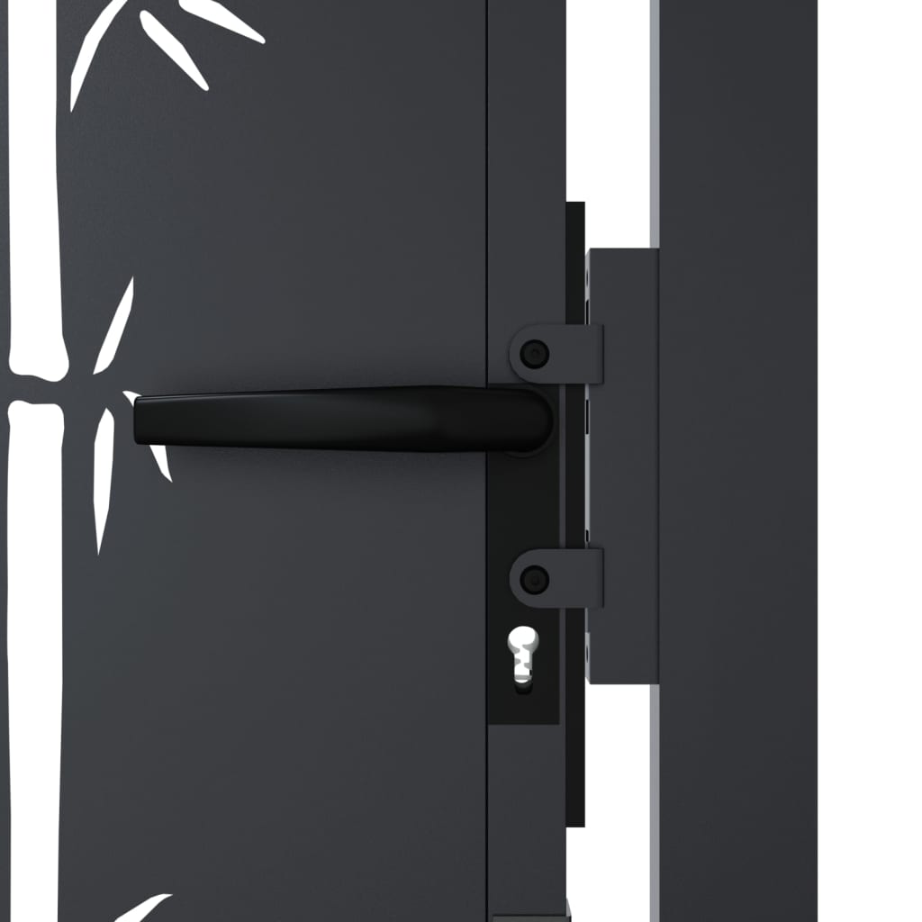 Garden Gate Anthracite 100 X 125 Cm Steel Bamboo Design