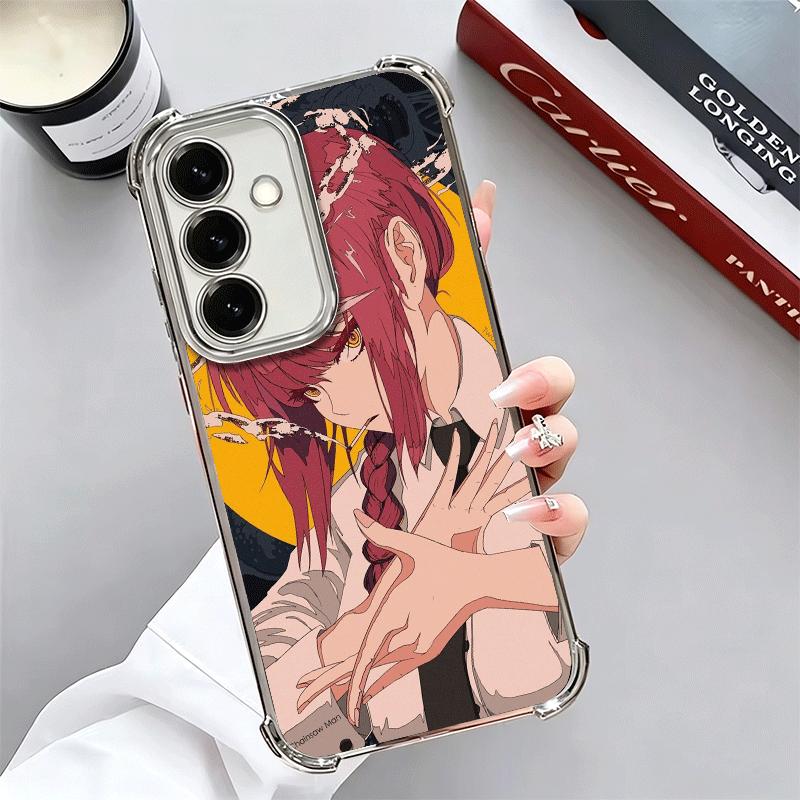 Anime Character Makima CSM Plating Phone Case For Samsung A17 A07 A37 A57 A16 A56 A15 A55 A14 A54 A13 A53 A26 A36 A25 A35 A24 A3