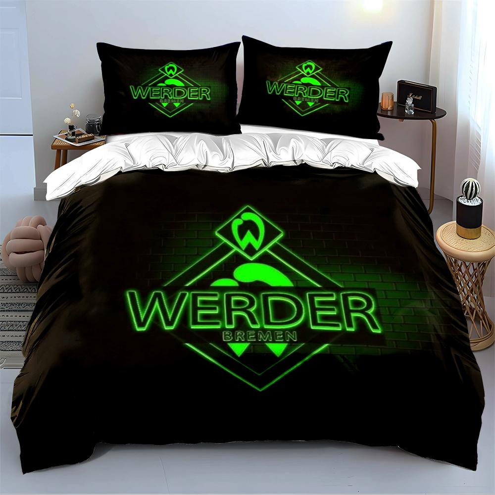 Werder Bremen Neon Bedding Set Bedding Duvet Cover Set Duvet Cover Pillowcases Home Decor (1 * Duvet Cover 2 * Pillowcases, Without Duvet Insert)