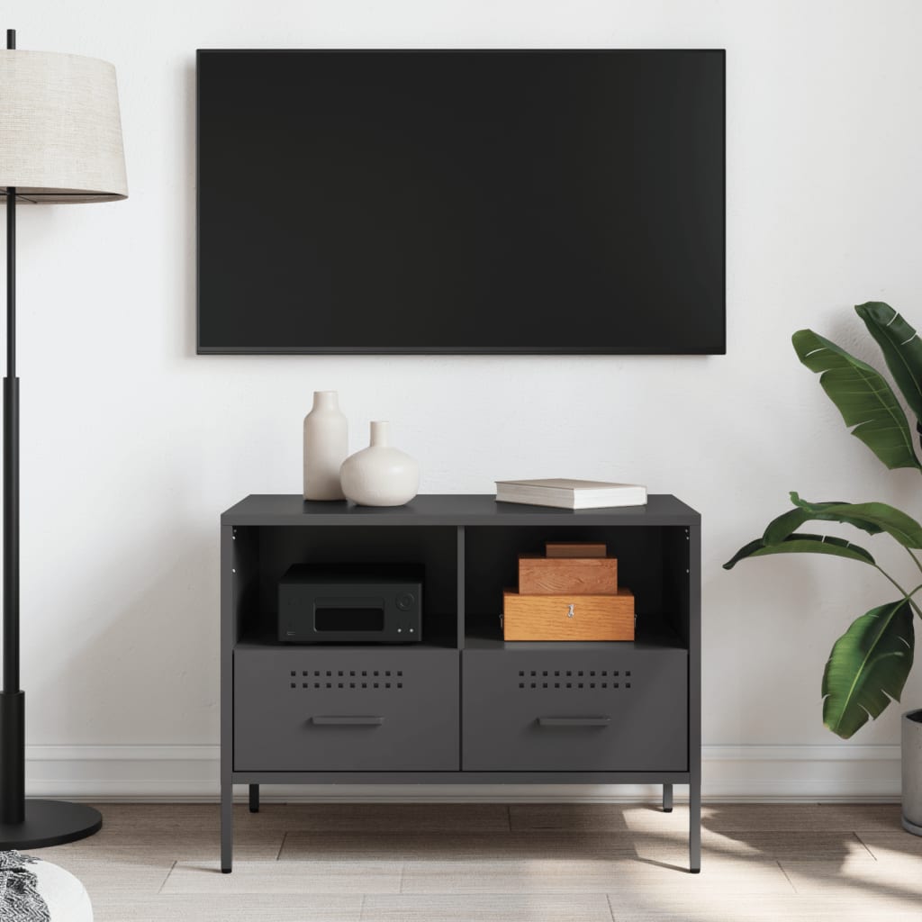 TV Stand Black 68 X 39 X 50.5 Cm Steel