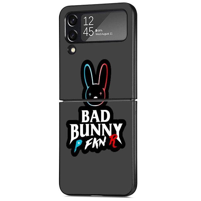 Custodia Bad Bunny X100pre Per Samsung Galaxy Z Flip 3 4 5G Nera Rigida PC Alloggiamento Telefono Z flip4 Lusso Coque Guscio