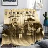 1PC Tombstone Movie Print Flannel Blanket, High quality Comfortable for All Seasons, Home Decor, Warmth and Comfort, Perfect for Christmas Gifts225