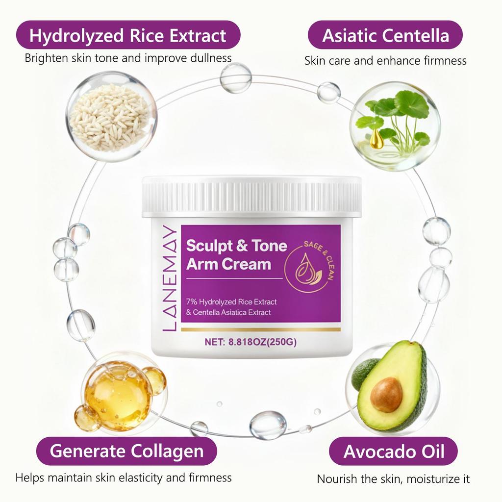 Sculpt & Tone Arm Cream-Moisturizing, Shape And Tighten Arms, Brighten Skin-Caresuitable For All Skin Types, 250g