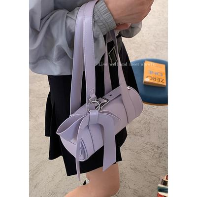 Spring Fashion Underarm Bag Women's Bag New Pillow Bag Girl Bow Portable Cylinder Bag