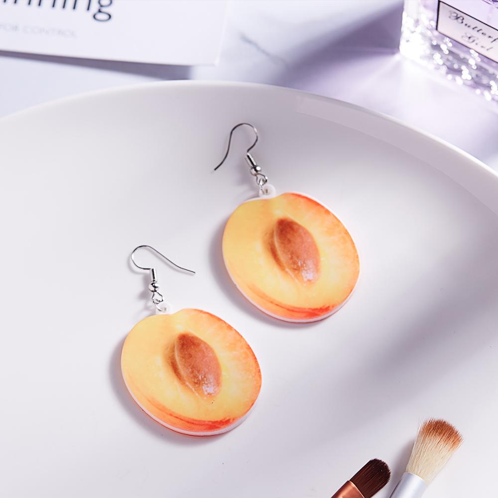 New Cute Fruit Lady Earrings Strawberry Pineapple Tomato Kiwi Orange Cucumber Watermelon Apple Girls Fruit Dainty Earrings