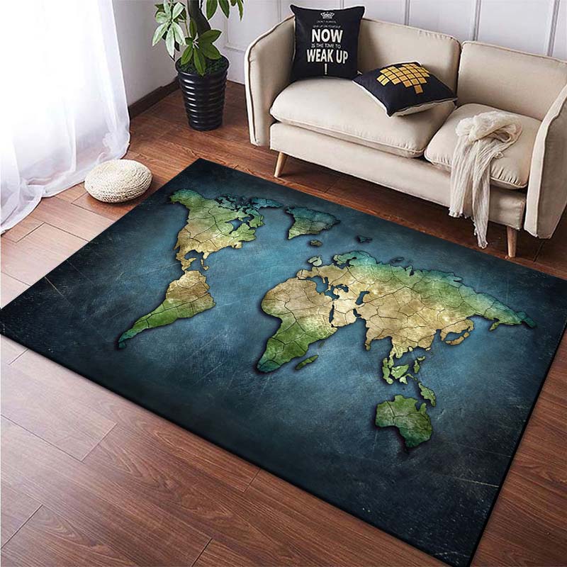 Retro Navigation Map Decorative Large Rugs for Living Room Home Decor Area Mat Children Room Floor Mate Bedroom Carpet Mat Gift