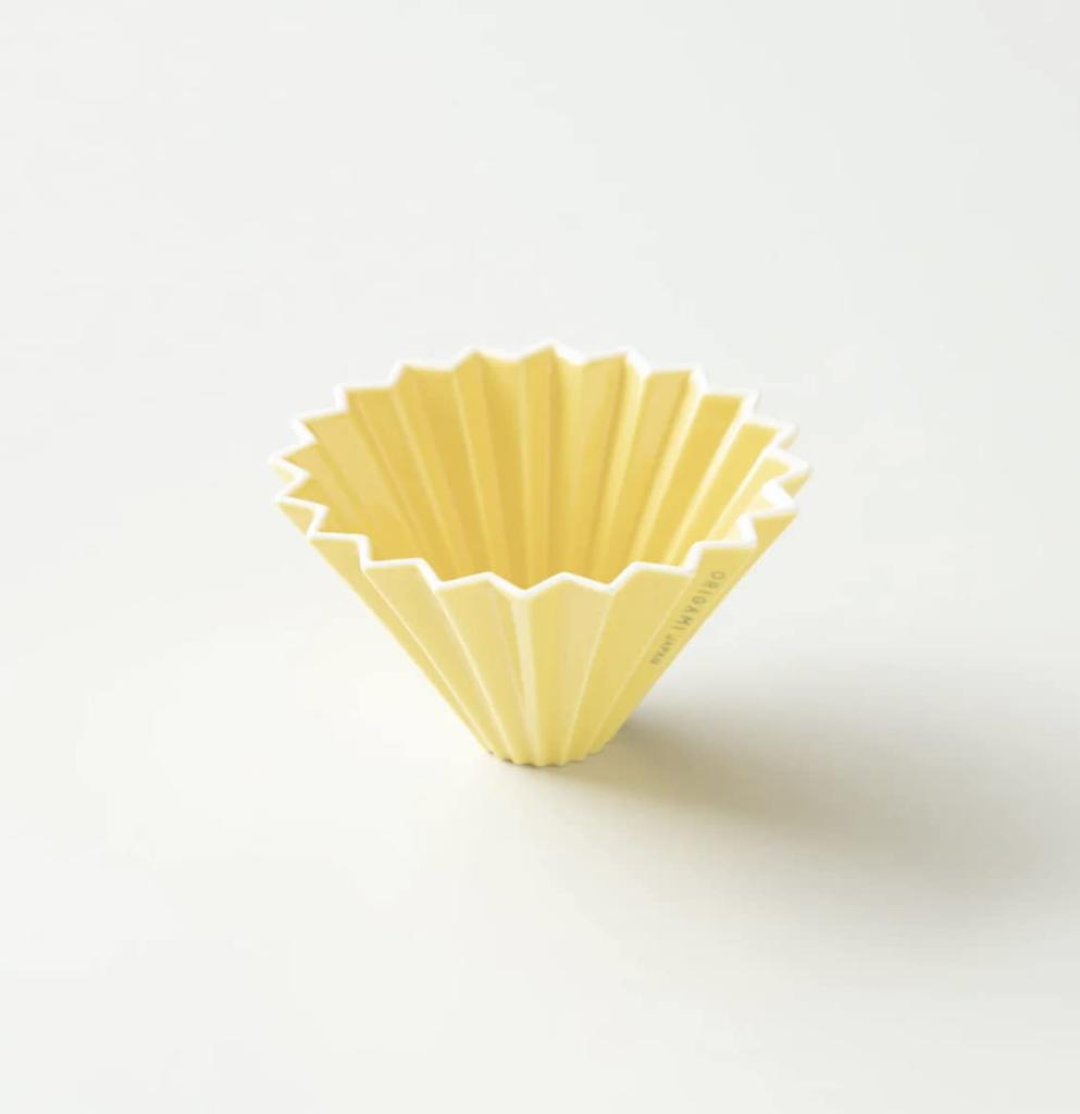 ORIGAMI Origami for sold separately Dripper, Yellow, Small, 1-2 people, Boxed, Engraved, Holder