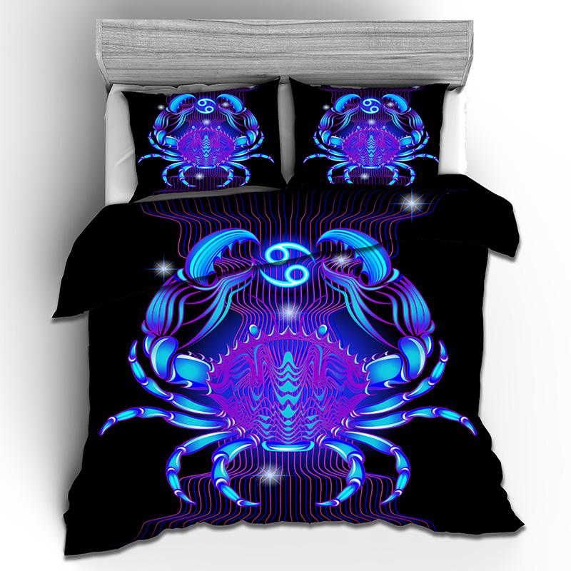 Kemila 3D Digital Printing 12 Constellations Gorgeous Quilt Cover Pillowcase Double Bed Set Sheet Soft Bedding Pictures