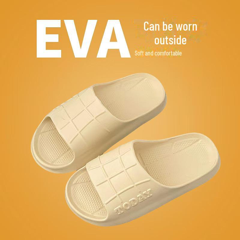 

Летние нескользящие шлепанцы унисекс из ЭВА — мягкая подошва, дезодорирующие, износостойкие, тапочки на толстой подошве для дома и ванной. 41-42 (Wide feet, order one size up)