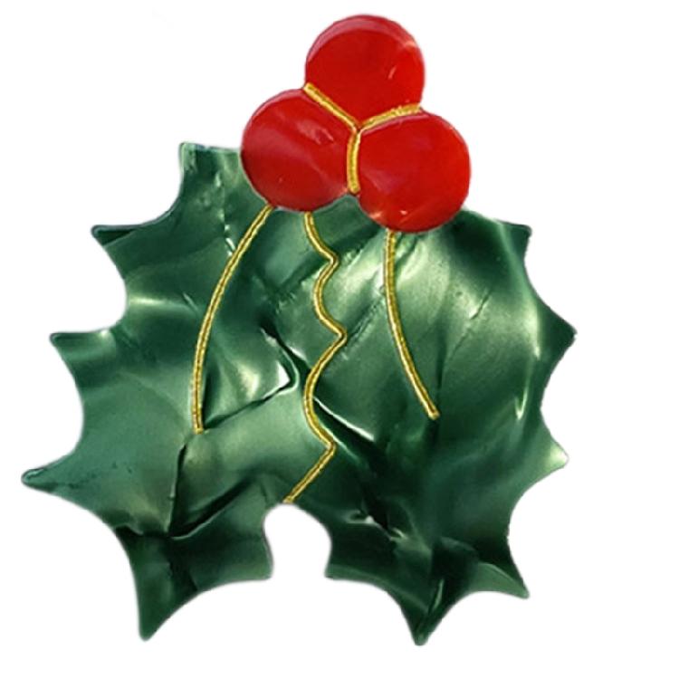 

Christmas Mistletoe Brooch Duckbill Clip Hairpin Sweet Cute Lapel Jewelry