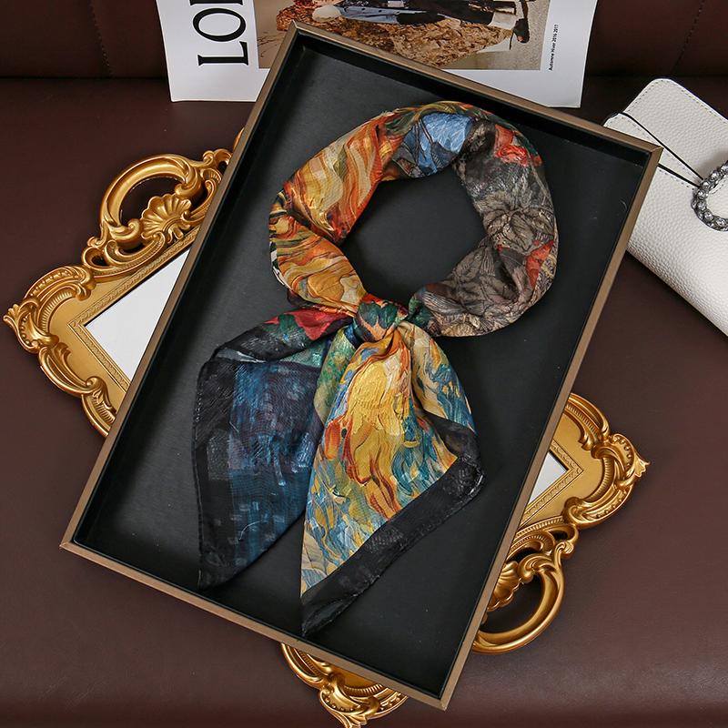 

High Quality Silk Scarf lady 70*70cm Square Women s Scarf Soft Satin Hairband Women s Banda Folard Bag 70x70cm