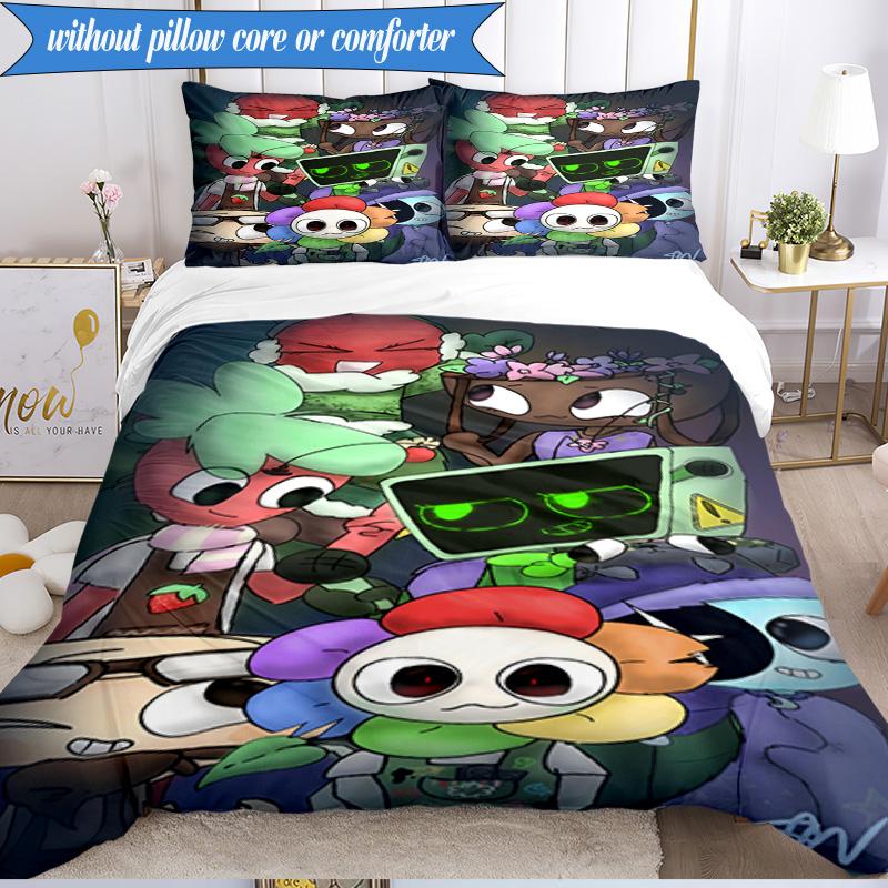3PCS Cartoon Characters Dandy Collage Bedding Set,Including 1pc Duvet Cover And 2pcs Pillowcases Perfect for Bedroom, Dormitory, Fan Christmas gift