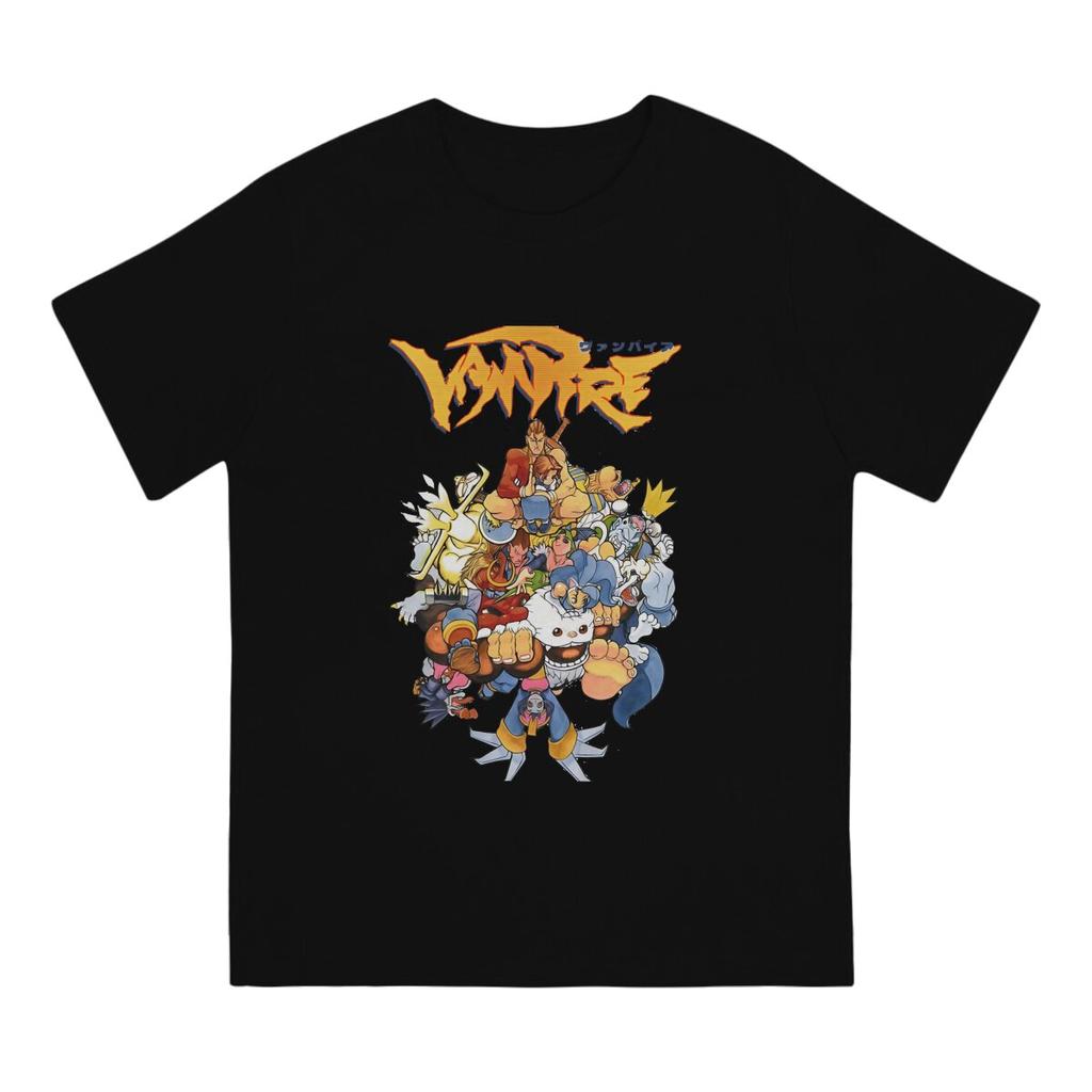 Vampire  The Night Warriors Men TShirt Darkstalkers Game O Neck Tops Fabric T Shirt Funny High Quality Birthday Gifts
