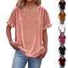 Women's Fashion V-Neck Short-Sleeve T-Shirt: -Color, Loose-Fit Casual Top