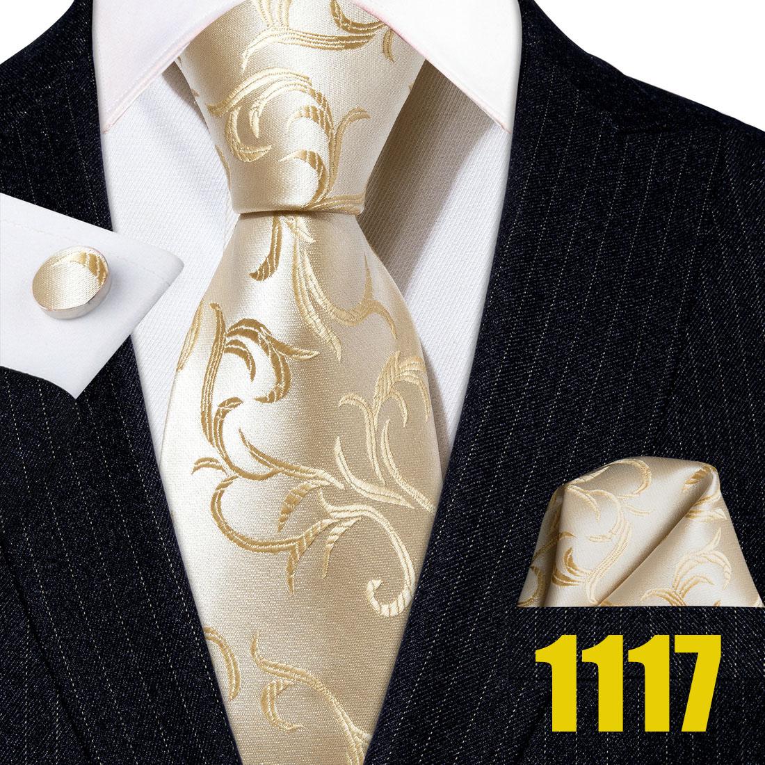 

Мужской бежевый галстук жаккаровый пейсли/полосатый шелковый галстук карманный квадратный комплект запонок официальная свадьба N-1117