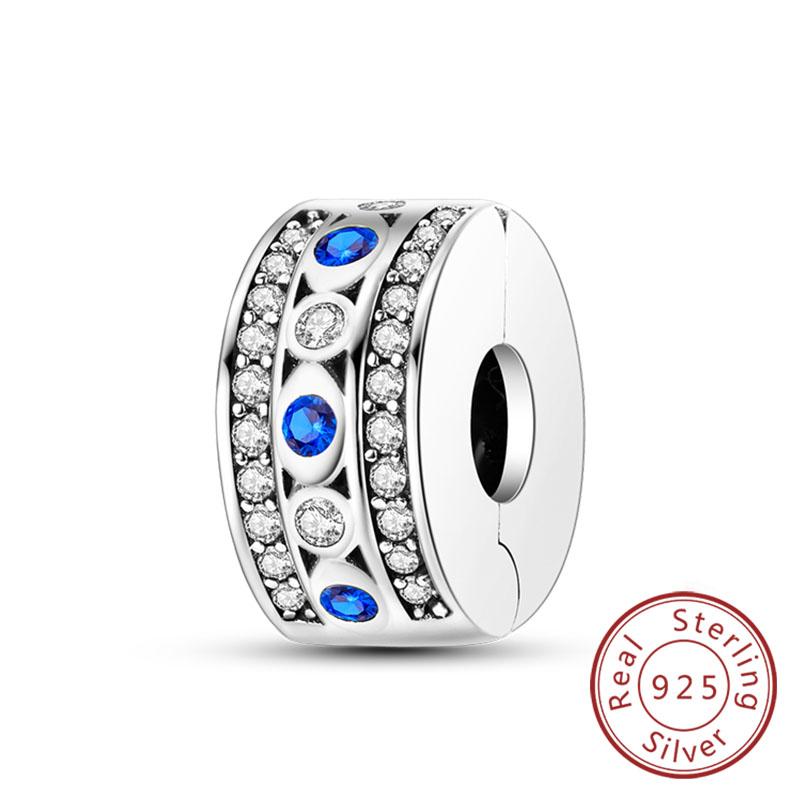 Fit Original Charms Beads Copper Clip Charms Zircon Silicone Spacer Beads For Bracelet Women Diy Gift Party