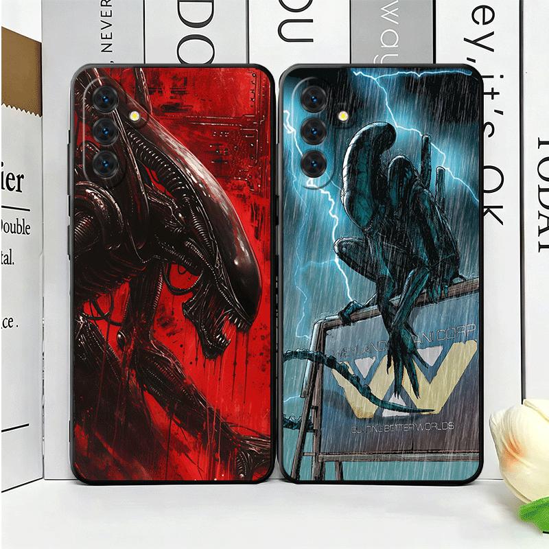Cool A-Alien X-Xenomorph Soft Phone Case for Samsung A17 A37 A57 A16 A26 A36 A56 A15 A25 A35 A55 A14 A24 A34 A54 A13 A23 A33 A53