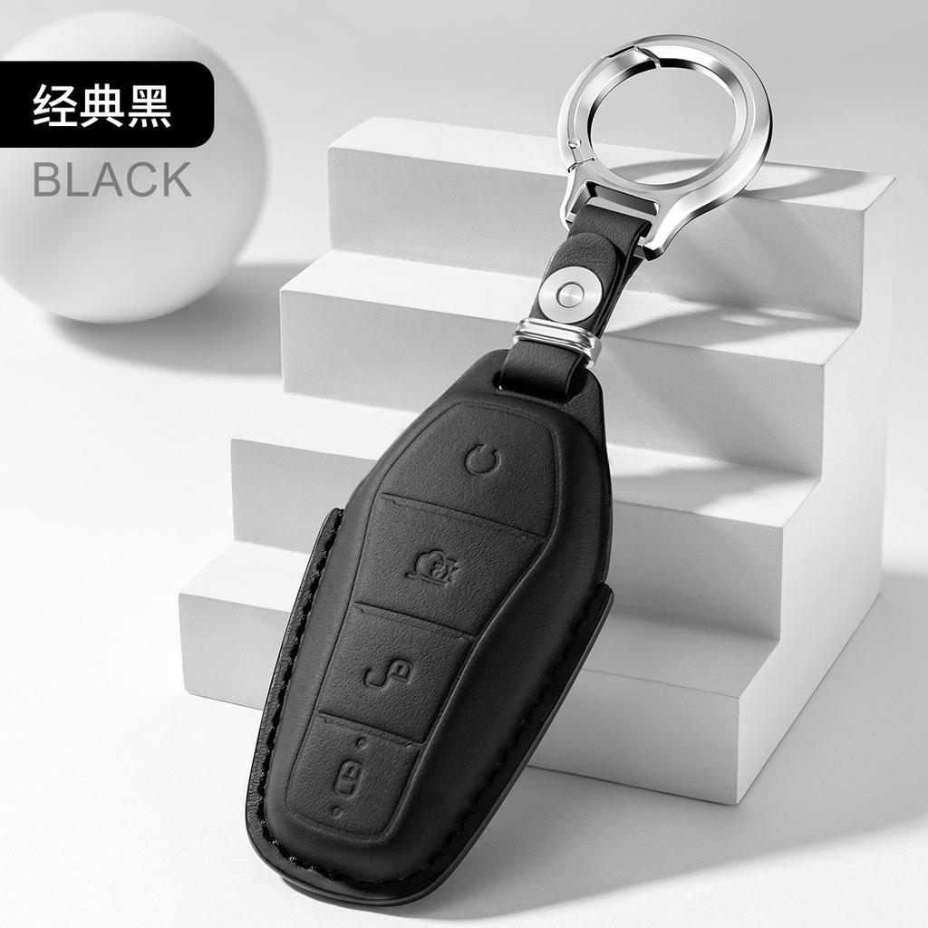 Leather Car Key Case Remote Cover Shell Holder Fob For Byd Atto3 Atto 2 1 Song Pro Plus Dolphin Mini Seal U Sealion 5 7 8 Seal 6