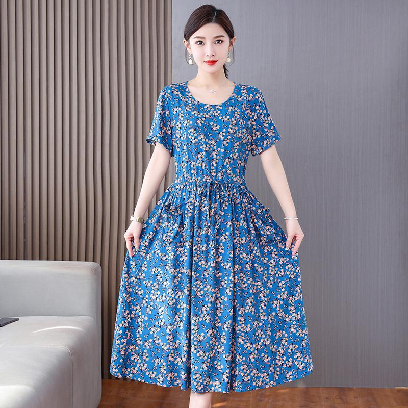 Vintage Blumenkleid für Damen in Übergröße, Sommerkleid für Damen, lässig, lange Kleider