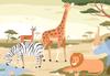 Wallpaper - Animals from the Jungle Vector Illustration