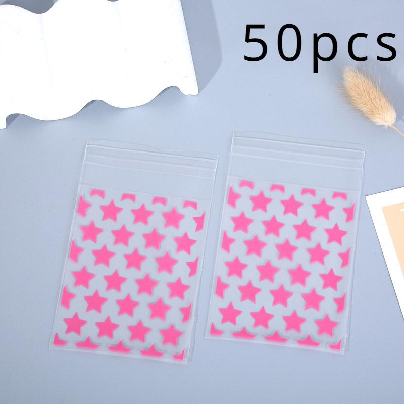50/100pcs Multi-color Plastic Sealed Bags Birthday Parties Holiday Celebrations Family Cookies Snacks Self-adhesive Bags