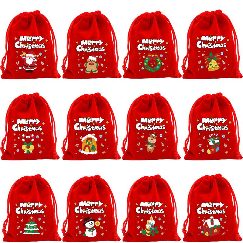 Christmas Candy & Apple Gift Bags - Red Snack Packaging