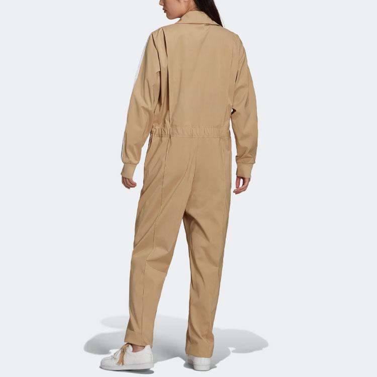 Adidas Originals Parley Boilersuit Logo Striped Solid Color Long Sleeve Jumpsuit Women Jumpsuit Light-Khaki HD2518