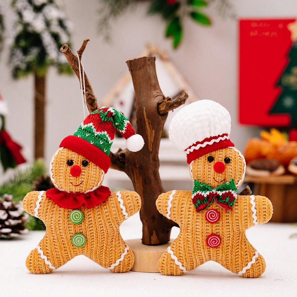 1Piece Christmas Decorations Creative Gingerbread Man Doll Pendant Yellow Doll Party Christmas Tree Pendant