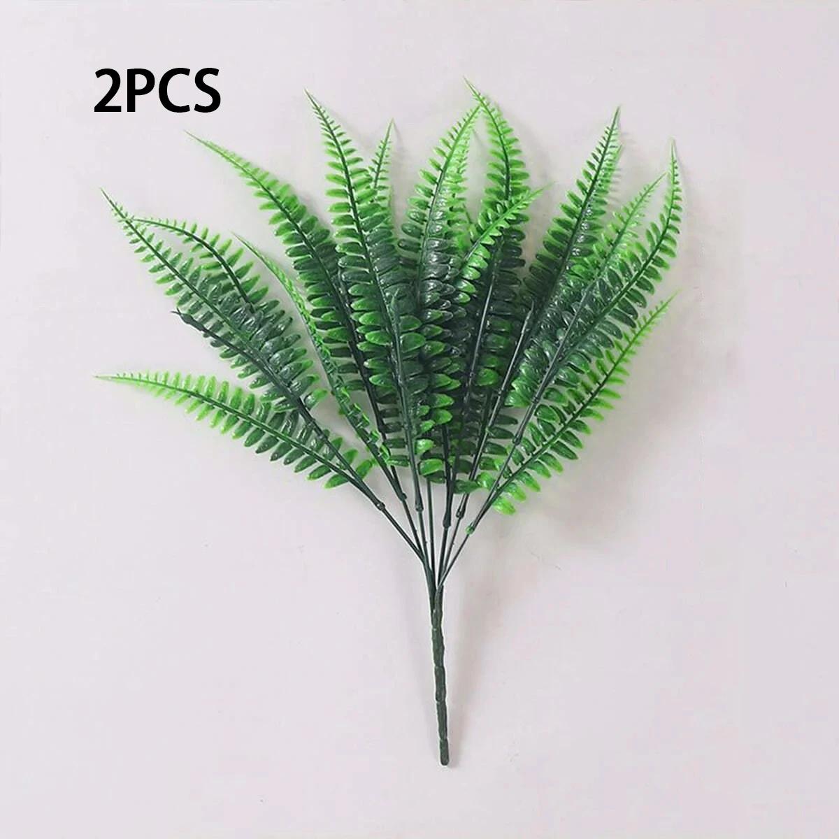 

2/4 пучка искусственных растений, поддельные бостонские папоротники, кусты, искусственные кустарники, зелень, устойчивое к УФ-излучению растение для декора дома, сада, улицы, двора