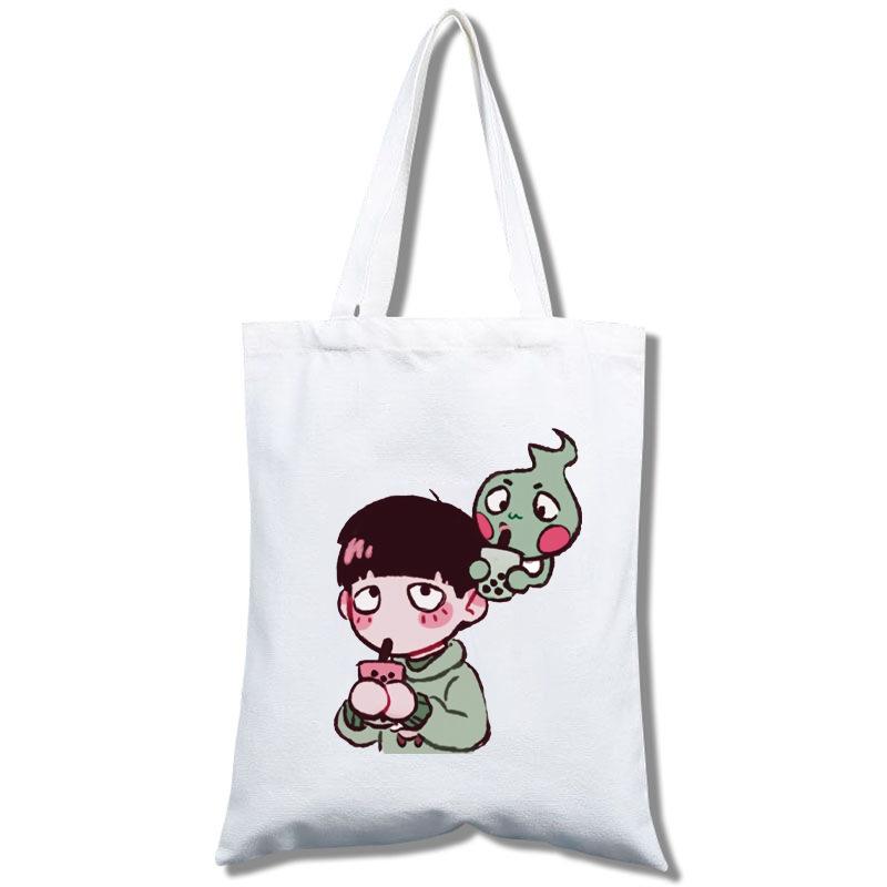 Anime Mob Psycho 100 Canvas Bag Tote Bag Men'S And Women'S Shoulder Bag